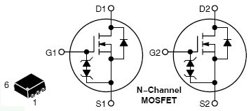 NTZD5110N, Small Signal MOSFET 60 V, 310 mA, Dual N?Channel with ESD Protection, SOT?563